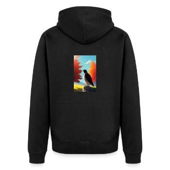 Aigle | Oiseaux | Liberté | Animaux - Veste à capuche bio Premium Unisexe - noir - Dos - Nico (187cm)