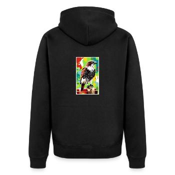 Aigle | Oiseaux | Liberté | Animaux - Veste à capuche bio Premium Unisexe - noir - Dos - Nico (187cm)