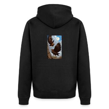 Aigle | Oiseaux | Liberté | Animaux - Veste à capuche bio Premium Unisexe - noir - Dos - Nico (187cm)