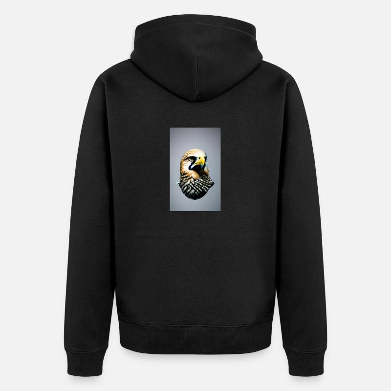 Aigle | Oiseaux | Liberté | Animaux - Veste à capuche bio Premium Unisexe - noir