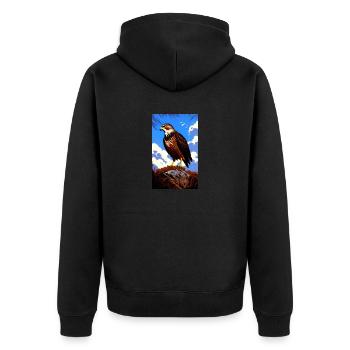 Aigle | Oiseaux | Liberté | Animaux - Veste à capuche bio Premium Unisexe - noir - Dos - Nico (187cm)