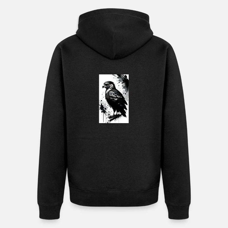 Aigle | Oiseaux | Liberté | Animaux - Veste à capuche bio Premium Unisexe - noir