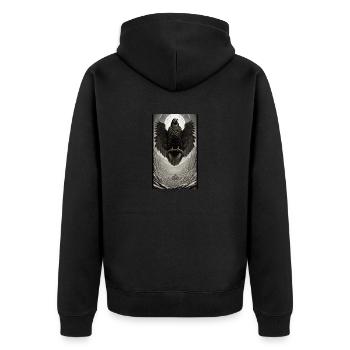 Adler | Vogel | Freiheit | Tiere | mystisch - Unisex Premium Bio Zip Hoodie - Schwarz - Hinten - Nico (187cm)