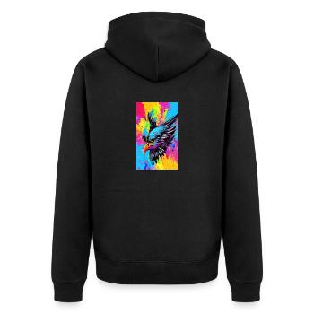 Aigle | Oiseaux | Liberté | Animaux - Veste à capuche bio Premium Unisexe - noir - Dos - Nico (187cm)
