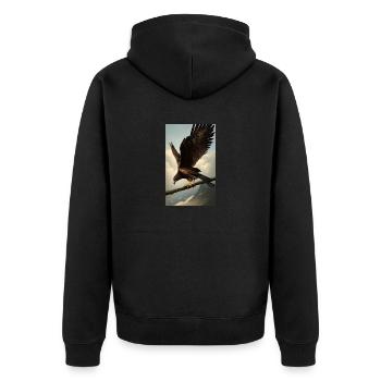 Aigle | Oiseaux | Liberté | Animaux - Veste à capuche bio Premium Unisexe - noir - Dos - Nico (187cm)
