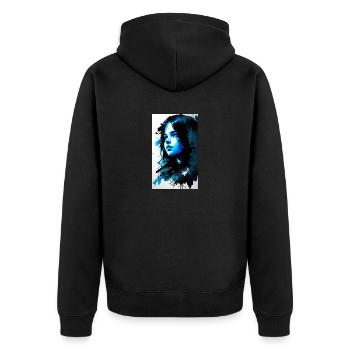 Woman | Face | Girls | Anime - Unisex Premium Organic Zip Hoodie - black - Back - Nico (187cm)