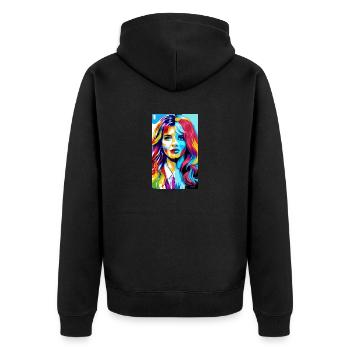 Woman | Face | Girls | Anime - Unisex Premium Organic Zip Hoodie - black - Back - Nico (187cm)