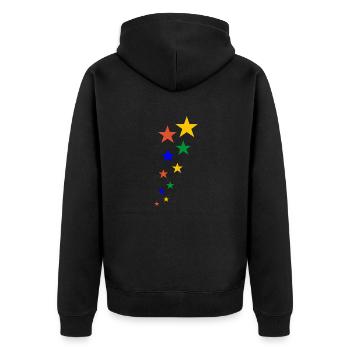 bunten Sternen - Unisex Premium Bio Zip Hoodie - Schwarz - Hinten - Nico (187cm)