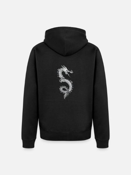 Chinesischer Drache - Unisex Premium Bio Zip Hoodie - Schwarz
