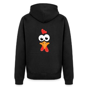 Poules poules poules face - Veste à capuche bio Premium Unisexe - noir - Dos - Nico (187cm)