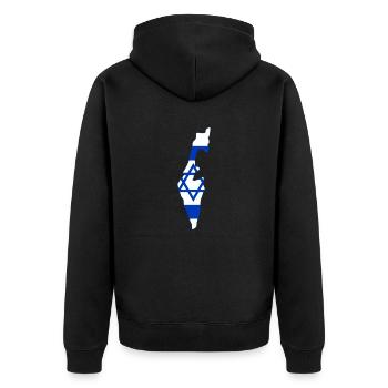Blue - Unisex Premium Organic Zip Hoodie - black - Back - Nico (187cm)