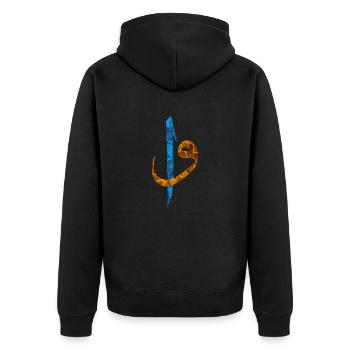 Elif Vav - Unisex Premium Bio Zip Hoodie - Schwarz - Hinten - Nico (187cm)