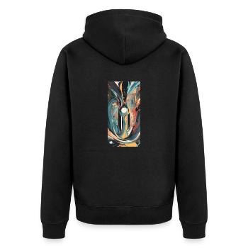 Nature Spirit - Unisex Premium Bio Zip Hoodie - Schwarz - Hinten - Nico (187cm)