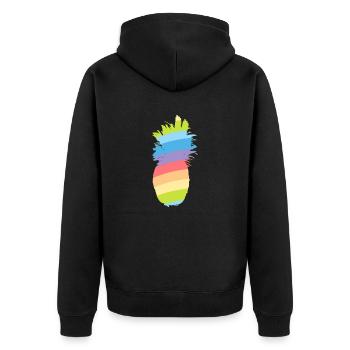 Arc-en-ciel - ananas - Veste à capuche bio Premium Unisexe - noir - Dos - Nico (187cm)
