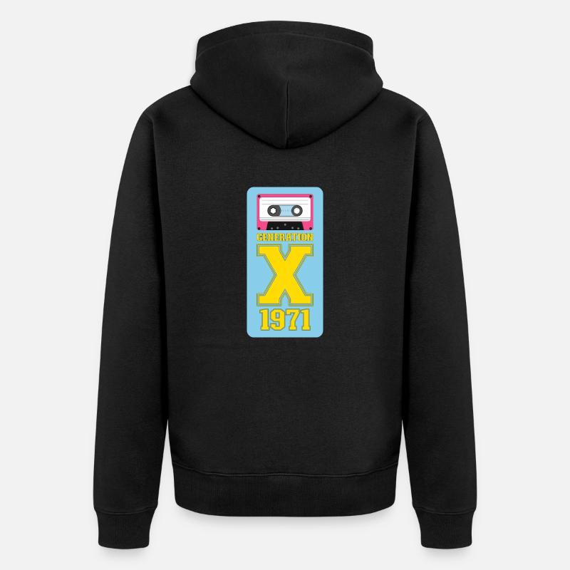 1971 Génération X Hippie Chic - Veste à capuche bio Premium Unisexe - noir