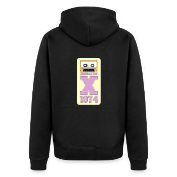 1974 Génération Folk - Veste à capuche bio Premium Unisexe - noir - Dos - Nico (187cm)