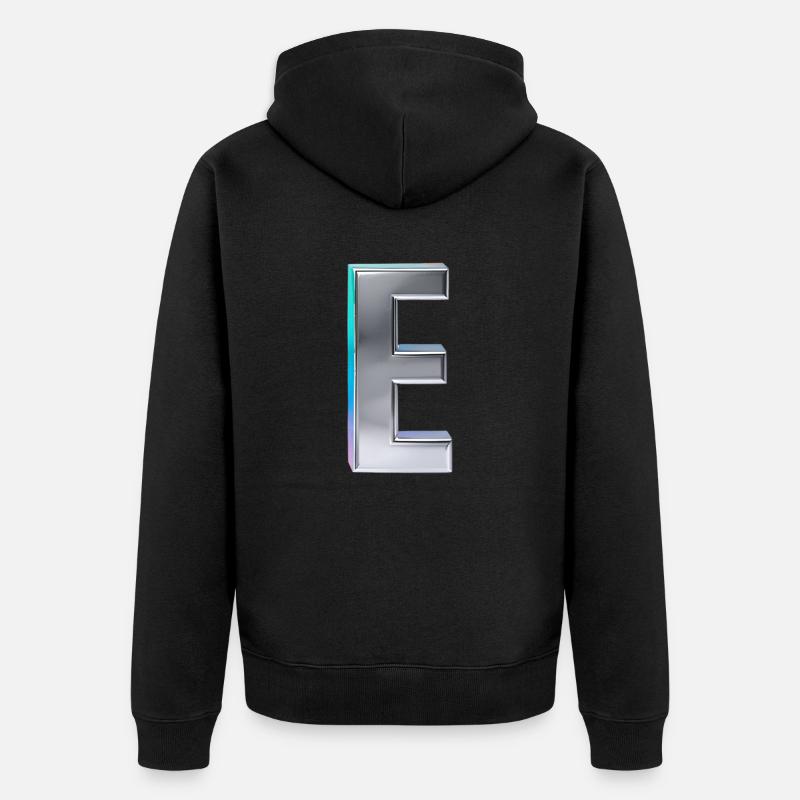 Chrome ,, E " Metallic - Unisex Premium Bio Zip Hoodie - Schwarz