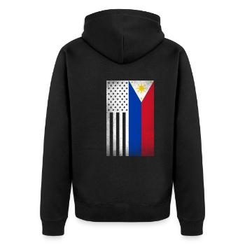 Philippinen Design für philippinische Amerikaner - Unisex Premium Bio Zip Hoodie - Schwarz - Hinten - Nico (187cm)