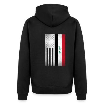 Irak-Design für stolze irakische Amerikaner - Unisex Premium Bio Zip Hoodie - Schwarz - Hinten - Nico (187cm)