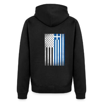 Griechenland Design für griechische Amerikaner - Unisex Premium Bio Zip Hoodie - Schwarz - Hinten - Nico (187cm)