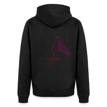 Femmes hydroptère hommes wingfoil wingfoil wingsurf - Veste à capuche bio Premium Unisexe - noir - Dos - Nico (187cm)