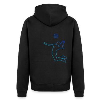 Women's Volley Volleyball Player Playing Volleyball - Unisex Premium Organic Zip Hoodie - black - Back - Nico (187cm)