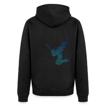 E-gitarre Guitar Gitarrenspieler electronic guitar - Unisex Premium Bio Zip Hoodie - Schwarz - Hinten - Nico (187cm)