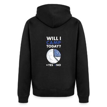 Camper Will I Go Camping Today - Unisex Premium Bio Zip Hoodie - Schwarz - Hinten - Nico (187cm)
