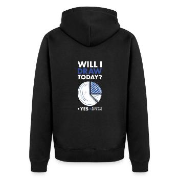 Drawer Will I Dance Today - Unisex Premium Organic Zip Hoodie - black - Back - Nico (187cm)