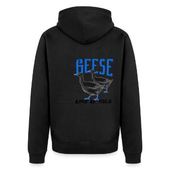 Les oies me font sourire, mignonne oie, oiseau, - Veste à capuche bio Premium Unisexe - noir - Dos - Nico (187cm)