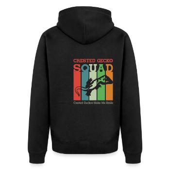 Crested Geckos Funny Saying Reptiles Lizard - Unisex Premium Organic Zip Hoodie - black - Back - Nico (187cm)