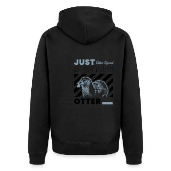 Anotter Otter Ironic Cute Sea Otter Forest Animal - Unisex Premium Organic Zip Hoodie - black - Back - Nico (187cm)