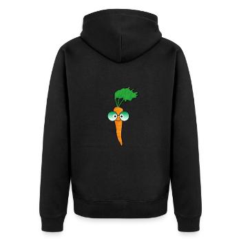 möhre,mohrübe,familie,möhrenfamilie,veggie - Unisex Premium Bio Zip Hoodie - Schwarz - Hinten - Nico (187cm)