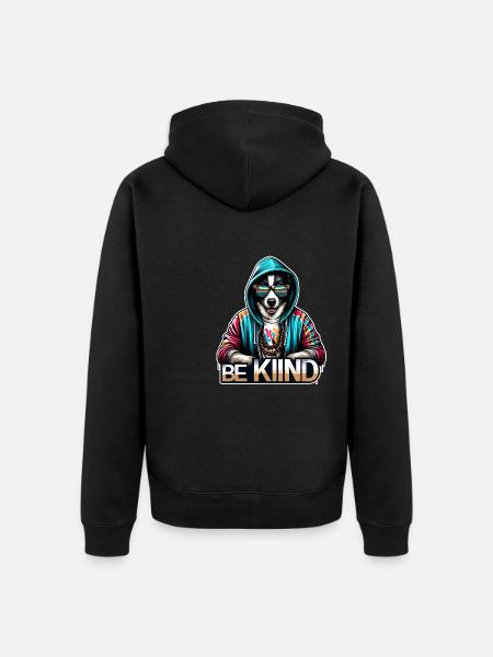 Cool-Dog Sommer Vibes - Unisex Premium Bio Zip Hoodie - Schwarz