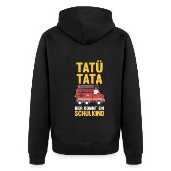 Schulkind Schulbeginn Erste Klasse Feuerwehr Einsc - Unisex Premium Bio Zip Hoodie - Schwarz - Hinten - Nico (187cm)