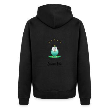 BONNE FÊTE MAMAN. MAMAN. FÊTE DES MÈRES. FÊTE - Veste à capuche bio Premium Unisexe - noir - Dos - Nico (187cm)