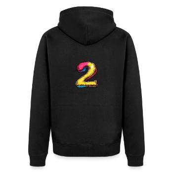 Bande dessinée à 2 chiffres - Veste à capuche bio Premium Unisexe - noir - Dos - Nico (187cm)