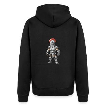 Spartan Gladiator - Unisex Premium Organic Zip Hoodie - black - Back - Nico (187cm)