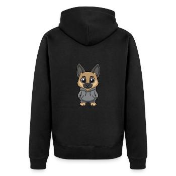Berger Allemand Chien Drôle - Veste à capuche bio Premium Unisexe - noir - Dos - Nico (187cm)