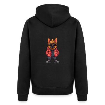 Berger allemand Bande dessinée cool - Veste à capuche bio Premium Unisexe - noir - Dos - Nico (187cm)