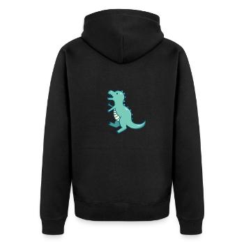 Petit dinosaure mignon bleu T-Rex - Veste à capuche bio Premium Unisexe - noir - Dos - Nico (187cm)