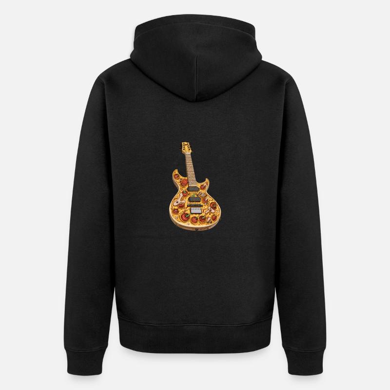 Guitare Pizza - Veste à capuche bio Premium Unisexe - noir