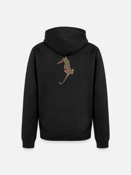 Regenbogenfarbenes Seepferd - Unisex Premium Bio Zip Hoodie - Schwarz