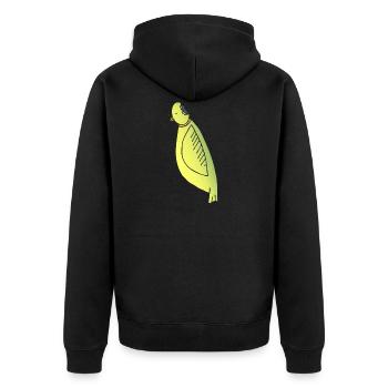 Mamma Vogel - Unisex Premium Bio Zip Hoodie - Schwarz - Hinten - Nico (187cm)
