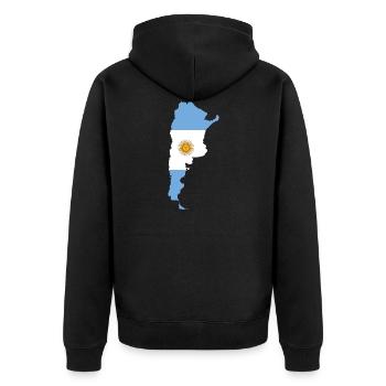 Argentinien - Unisex Premium Bio Zip Hoodie - Schwarz - Hinten - Nico (187cm)
