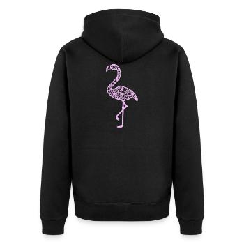 My Favorite Flamingo - Unisex Premium Organic Zip Hoodie - black - Back - Nico (187cm)