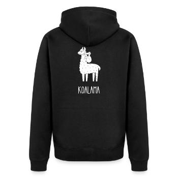 Koalama - Unisex Premium Bio Zip Hoodie - Schwarz - Hinten - Nico (187cm)