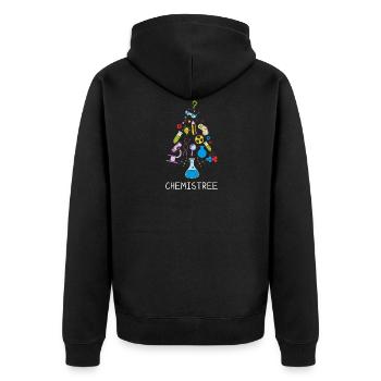 Oh Chemistree Funny Chemist Christmas Tree - Unisex Premium Organic Zip Hoodie - black - Back - Nico (187cm)