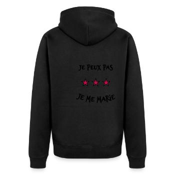 JE PEUX PAS. JE ME MARIE. JUST MARRIED. ETOILE - Veste à capuche bio Premium Unisexe - noir - Dos - Nico (187cm)