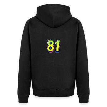81 Number Comic - Unisex Premium Organic Zip Hoodie - black - Back - Nico (187cm)